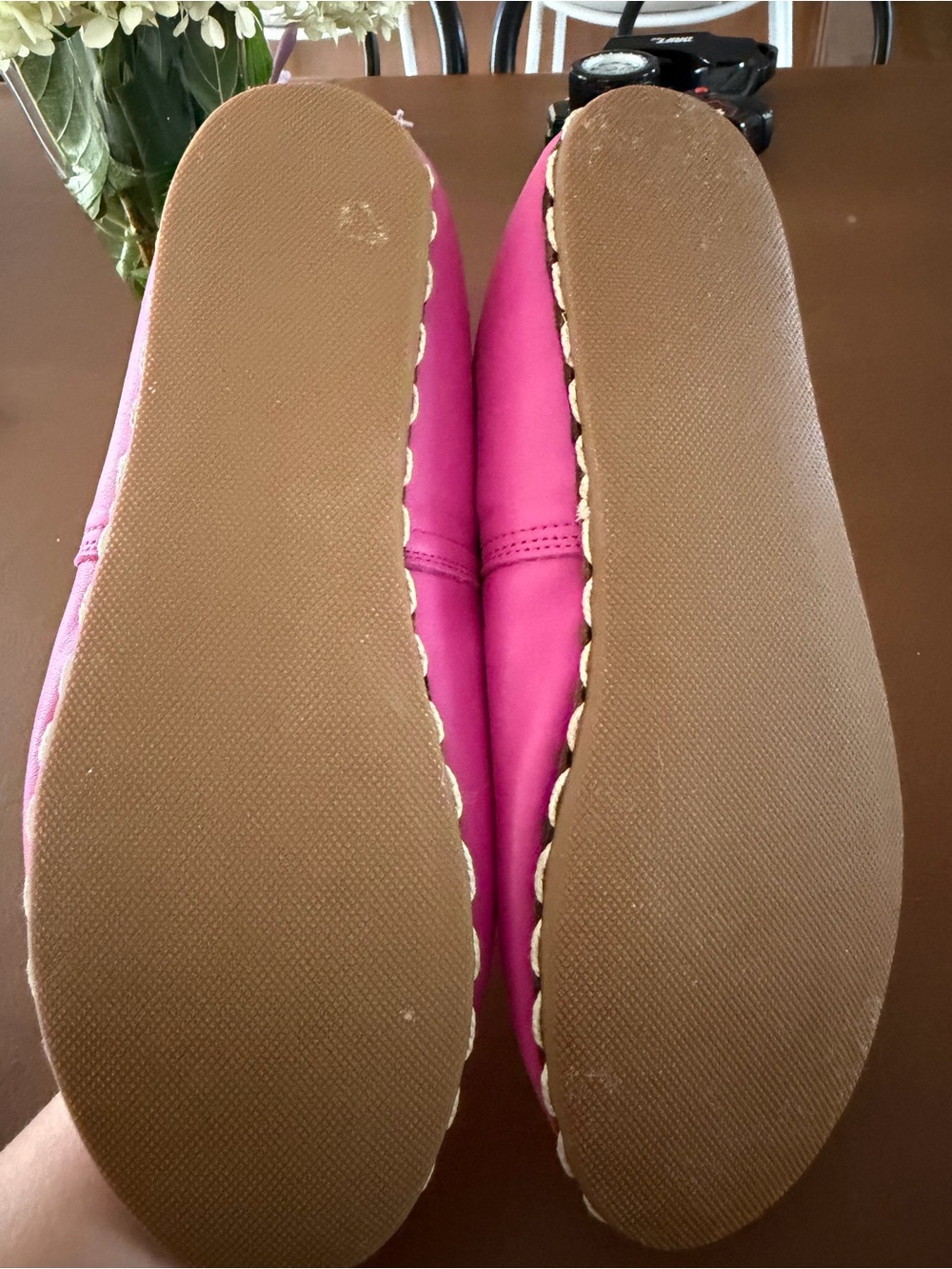 Sabah Hot Pink Leather Slip-Ons - Picture 3 of 4
